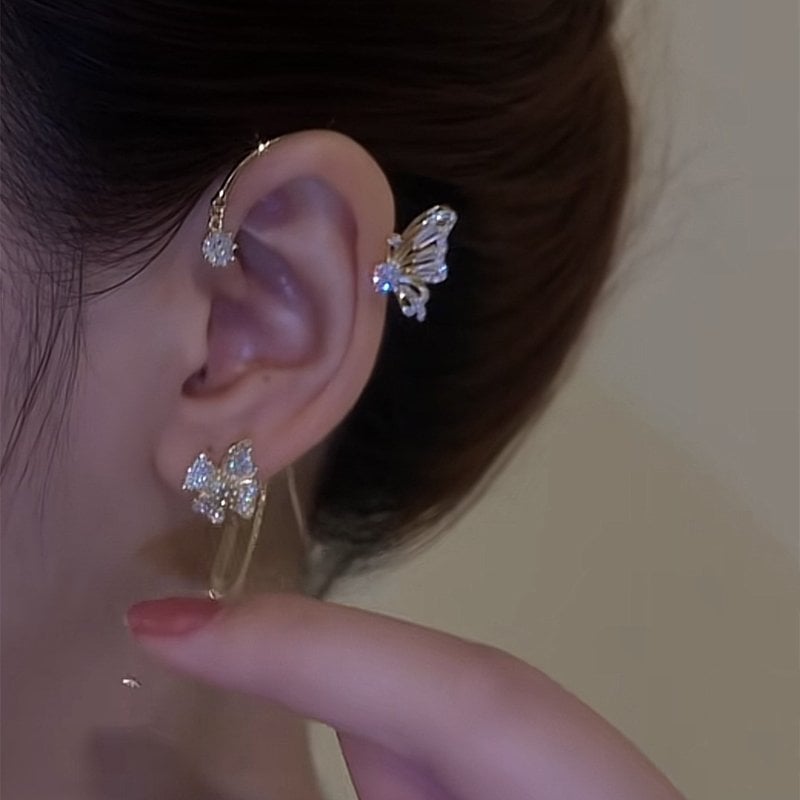 Butterfly Flowers Tassel Earrings