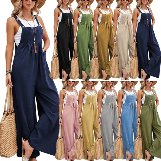 Women's Super Cute Spaghetti Strap Sleeveless Holiday Romper Jumpsuit