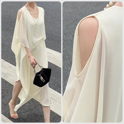 Women's Irregular Hem Off Shoulder Elegant Long Dress