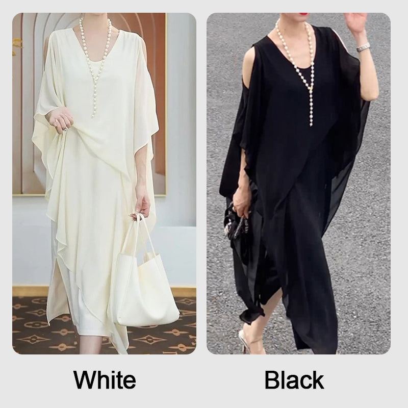 Women's Irregular Hem Off Shoulder Elegant Long Dress