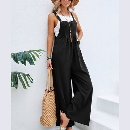 Women's Super Cute Spaghetti Strap Sleeveless Holiday Romper Jumpsuit