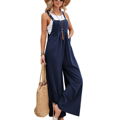 Women's Super Cute Spaghetti Strap Sleeveless Holiday Romper Jumpsuit