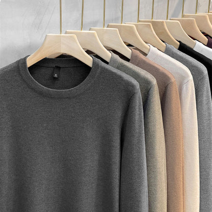 🔥Hot sale 60% off🔥Men's solid color knitted crew neck base shirt