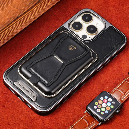 Magnetic Leather Case with Card Pocket for for iPhone 15/14/13/12Pro Max