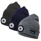 Peel-Off LED Headlamp Bluetooth Headset Knit Cap