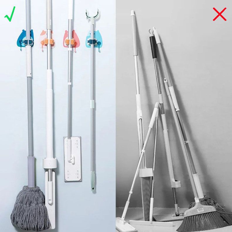 Multipurpose Nail-free Mop Hanger