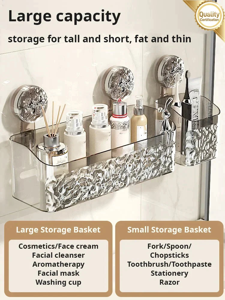 🔥Special offer for two days only! 🔥Light Luxury Style Glacier Pattern Suction Cup Shelf