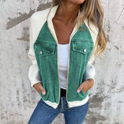 🍃🔥New fashionable creative denim splicing jacket for women