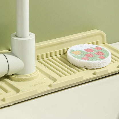 Faucet Splash Guard Draining Tray Mat