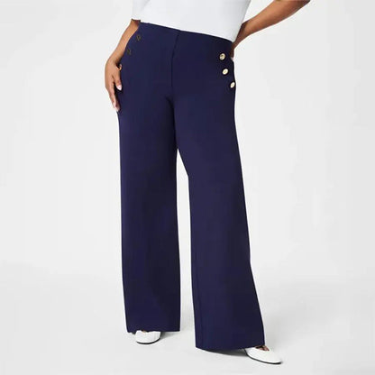 💖Women's Plus Size High Stretch High-Waist Wide-Leg Pants