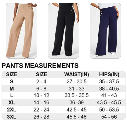 💖Women's Plus Size High Stretch High-Waist Wide-Leg Pants