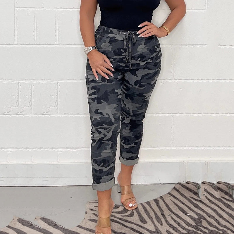 🌸Up to 50% OFF🔥Women's Drawstring Camouflage Casual Pants