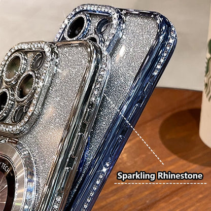 Glitter Rhinestones Magnetic iPhone Case with Invisible Stand