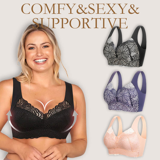 ✨Buy 2 Get 1 Free✨Comfortable and supportive lace bra for plus sizes