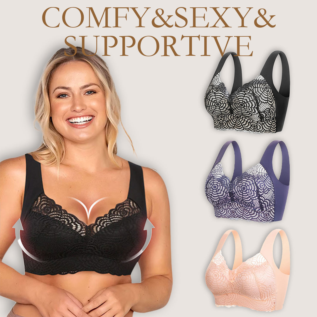 Comfortable and supportive lace bra for plus sizes