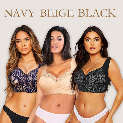 Comfortable and supportive lace bra for plus sizes