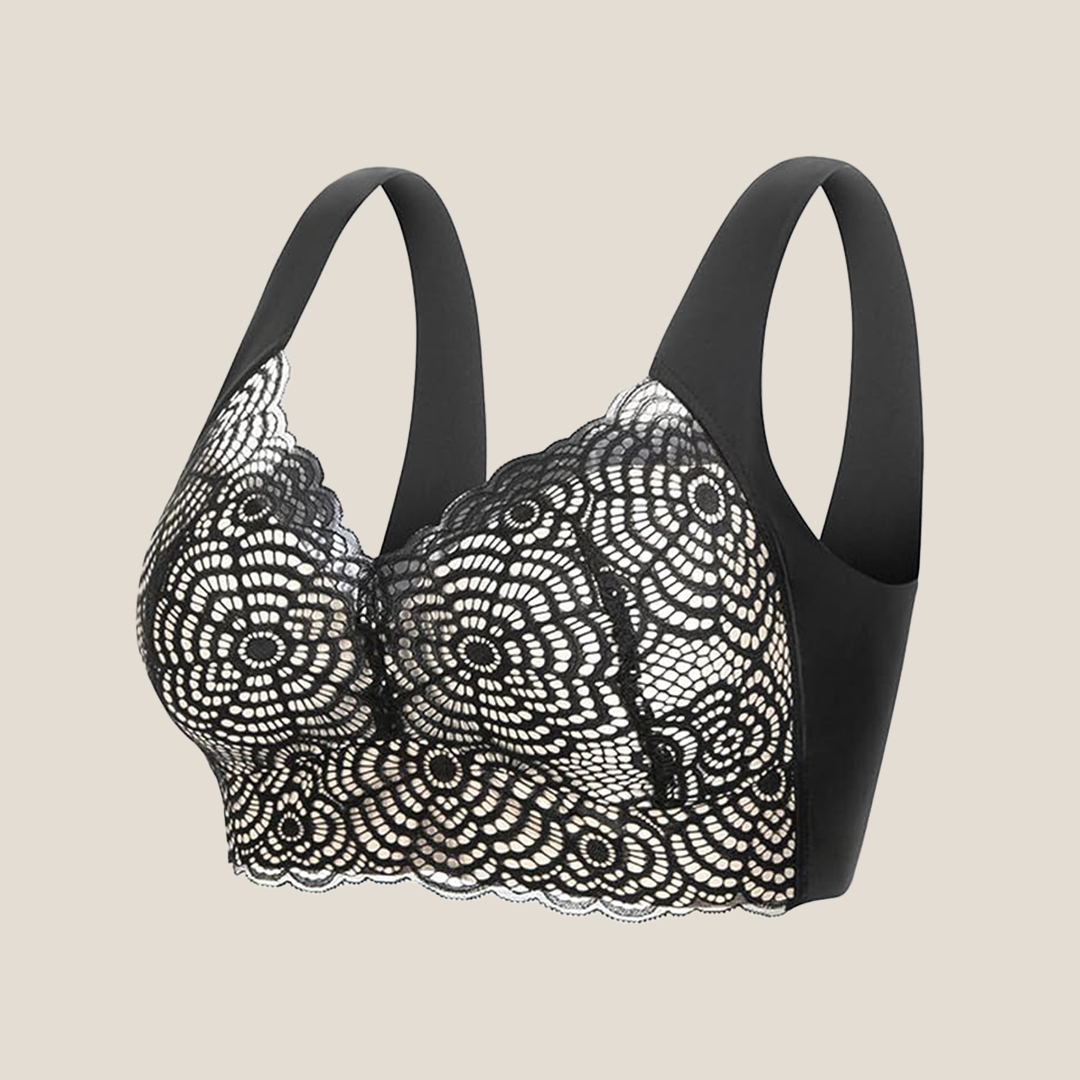 Comfortable and supportive lace bra for plus sizes