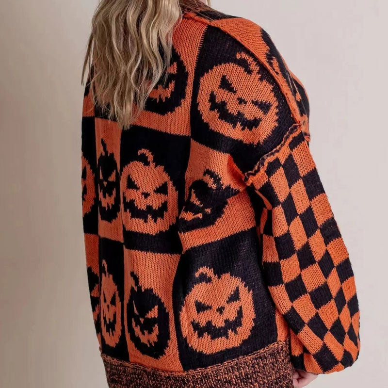 Halloween Checkered Sweater