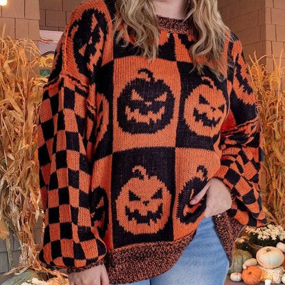 Halloween Checkered Sweater