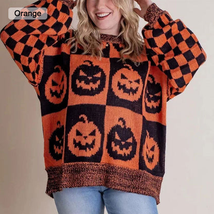 Halloween Checkered Sweater