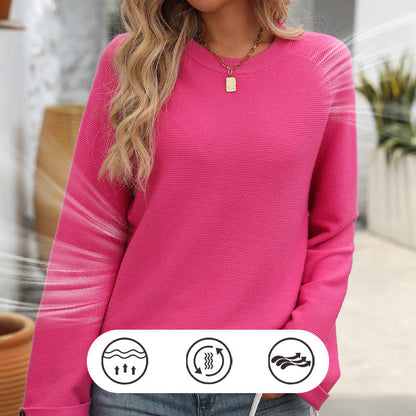 🌸Autumn hot products, 55% off🌸Women's Round Neck Long-Sleeve Sweater with Button Detail