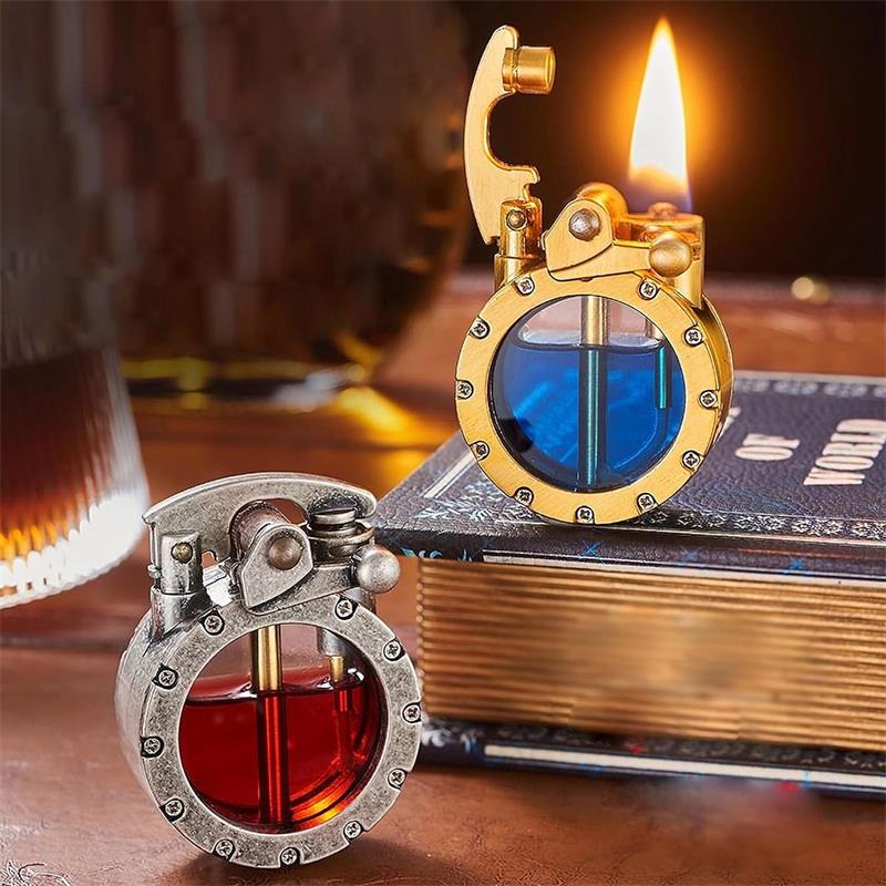 🎁Hot sale🔥Vintage Trench Lighter Transparent Kerosene Lighter