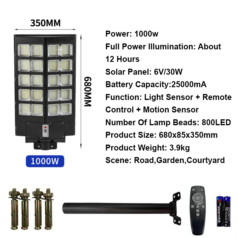 Smart Solar-Powered Street Lamp - Motion Sensor,Remote Control