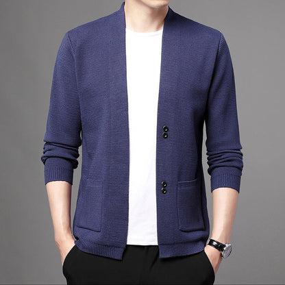 Comfortable Men's Knit Jacket with Buttons