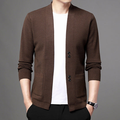 Comfortable Men's Knit Jacket with Buttons