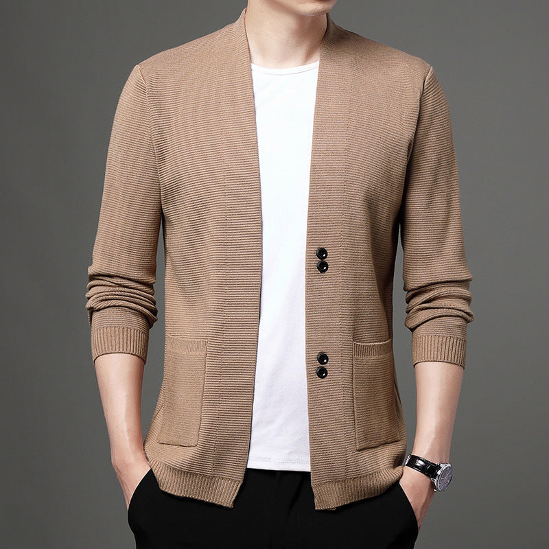 Comfortable Men's Knit Jacket with Buttons