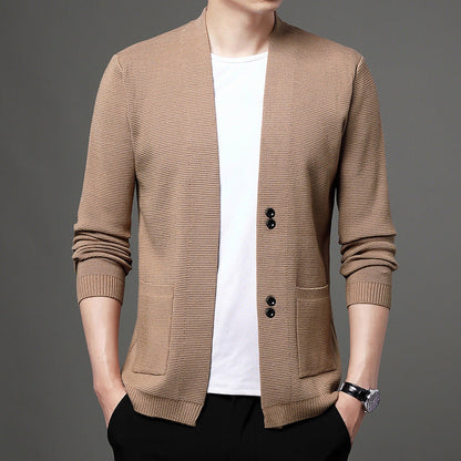 Comfortable Men's Knit Jacket with Buttons