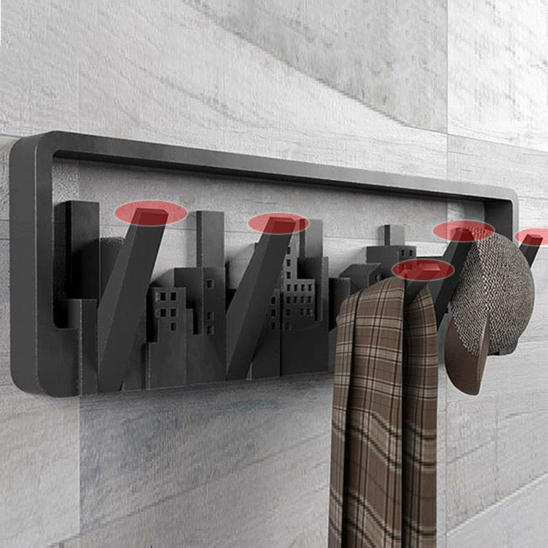 Creative Wall Mounted Coat Rack with Retractable Pegs