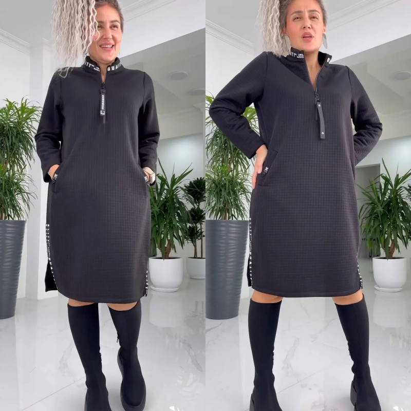 Women's Casual Loose Oversized Midi-Length Dress