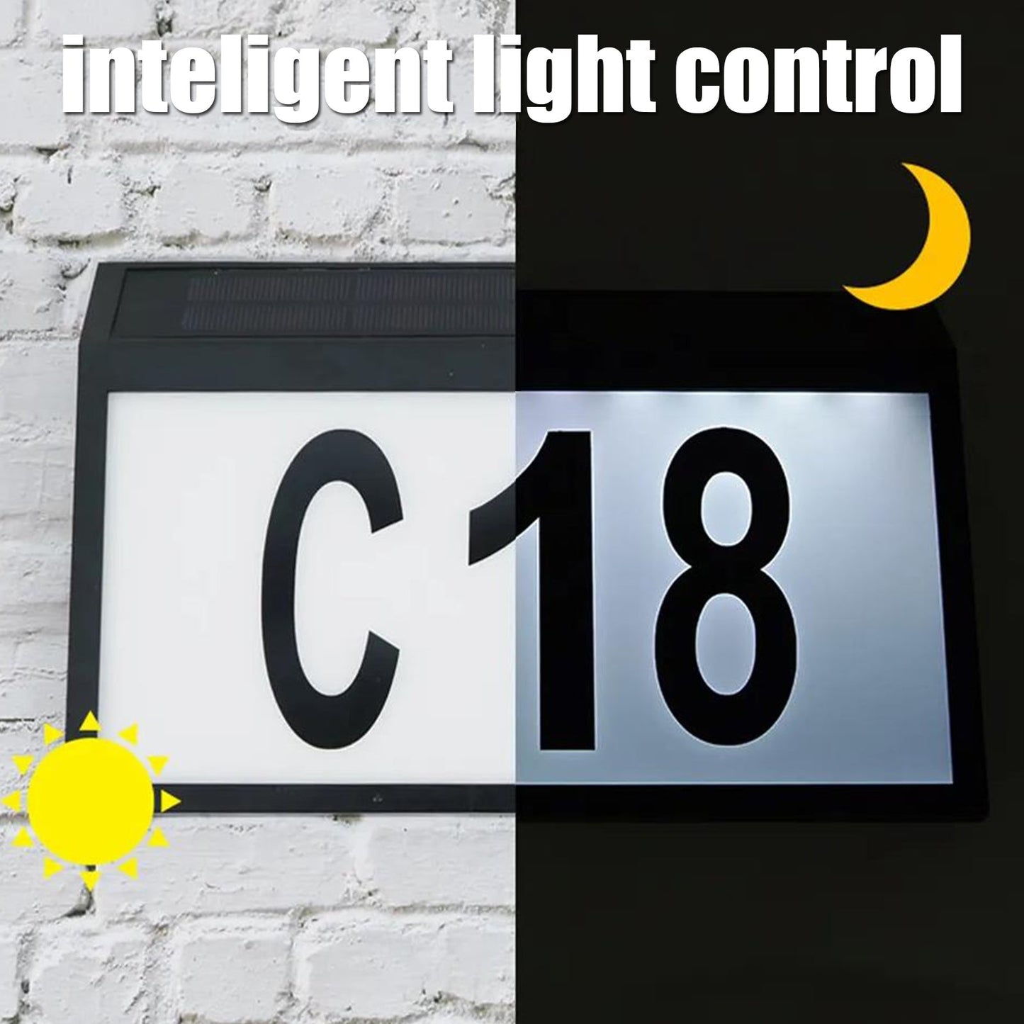 Solar-Powered Address Sign Waterproof LED Light