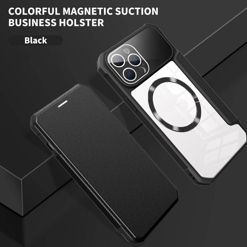 Magnetic Flip Case for iPhone with Card Slot